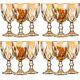 12 Pcs Vintage Wine Glasses, 10 Ounce Colored Glass Water Goblets, Unique Emb