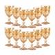 12 Pcs Vintage Wine Glasses, 10 Ounces Colored Glass Water Goblets, Unique Em