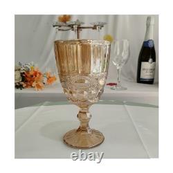 12 Pcs Vintage Wine Glasses, 10 Ounces Colored Glass Water Goblets, Unique Em