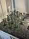 12 Piece Set Vintage Luminarc Emerald Green Stem Wine Glasses Stemware