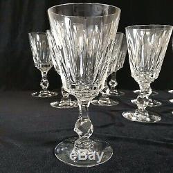 12 VINTAGE TIFFIN PRISTINE CUT CRYSTAL GLASSES GOBLETS WATER WINE 1960s