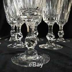 12 VINTAGE TIFFIN PRISTINE CUT CRYSTAL GLASSES GOBLETS WATER WINE 1960s