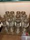 (12) Vintage. 7 Wine Glass In Real Gold And Etching. One Of A Kind