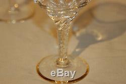 12 Vintage Authentic Italian Venetian Murano 24k Gold Gilt Wine Goblets