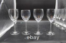 12 Vintage Crystal Wine Goblets withTwisted Air-Bubble Stems by Cristal d'Arques