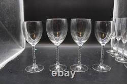 12 Vintage Crystal Wine Goblets withTwisted Air-Bubble Stems by Cristal d'Arques