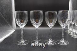 12 Vintage Crystal Wine Goblets withTwisted Air-Bubble Stems by Cristal d'Arques