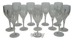 12 Vintage Gorham Cut Crystal Diamond Stemware Wine Water Goblets Glasses 7.5