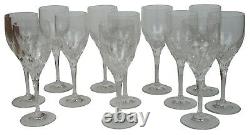 12 Vintage Gorham Cut Crystal Diamond Stemware Wine Water Goblets Glasses 7.5