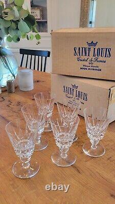 12 Vintage Saint Louis Crystal Wine Glasses / Champagne Flutes Rare