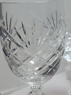 12 Vintage Signed Galway Irish Crystal Water Glasses Red Wine wStorage Dust Tote