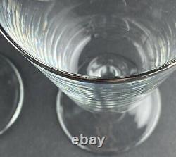 12 Vintage Stemware Platinum Rimmed Champagne Wine Glasses Goblets