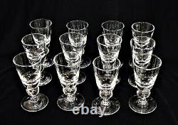 12 Vintage Steuben Crystal Wine Goblets Glasses Teardrop Design Barware BALUSTER