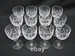 12 Vintage Stuart Regent Cut Crystal Claret Wine Glasses England Mint