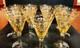 (12) Vintage Yellow Amber Topaz 7 Tall Wine Glasses / Goblets / Stemware Nice