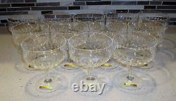 12 Vntg Noritake Japan Crystal Clear Glass ECHO 4 ¼ Footed Sherbet Wine Goblets