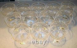 12 Vntg Noritake Japan Crystal Clear Glass ECHO 4 ¼ Footed Sherbet Wine Goblets