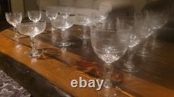 12-piece vintage French etched glass stemware set (superb condition)