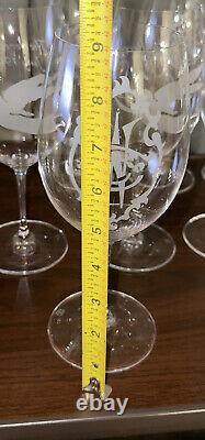 13 9in Tall Vintage Crystal Wine Glasses