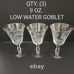 14 pcs. Vintage FOSTORIA HEATHER Crystal Elegant Glassware Etched Crafted in USA