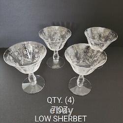 14 pcs. Vintage FOSTORIA HEATHER Crystal Elegant Glassware Etched Crafted in USA