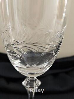 15 VTG Tiffin-Franciscan Caresse Crystal Water Wine Glasses Mid-Century 1950s