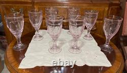 16 VTG Noritake Pink Sweet Swirl 8 Stemmed Water Goblets & 8 Wine Glasses Japan