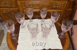16 VTG Noritake Pink Sweet Swirl 8 Stemmed Water Goblets & 8 Wine Glasses Japan