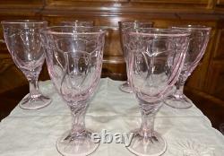 16 VTG Noritake Pink Sweet Swirl 8 Stemmed Water Goblets & 8 Wine Glasses Japan