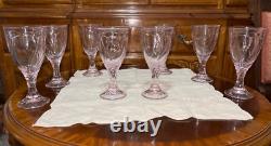 16 VTG Noritake Pink Sweet Swirl 8 Stemmed Water Goblets & 8 Wine Glasses Japan
