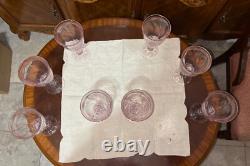 16 VTG Noritake Pink Sweet Swirl 8 Stemmed Water Goblets & 8 Wine Glasses Japan