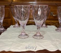 16 VTG Noritake Pink Sweet Swirl 8 Stemmed Water Goblets & 8 Wine Glasses Japan