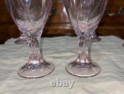 16 VTG Noritake Pink Sweet Swirl 8 Stemmed Water Goblets & 8 Wine Glasses Japan