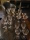 17-piece vintage French etched glass stemware set (superb condition)