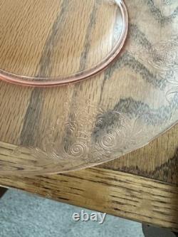 17pc Vintage Morgantown Queen Louise Pink Stemware & Fostoria Versailles Plates