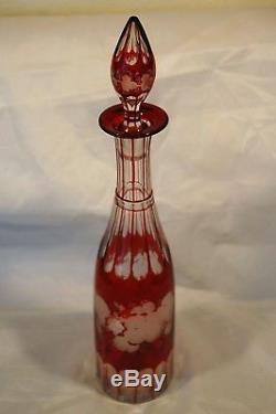 1885 Boston & Sandwich Ruby Red Stained Vintage Grape Series Wine Decanter 14