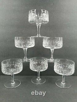 18 Moser Crystal Wine Sherbet Glasses Set Vintage Clear Bohemian Barware RARE