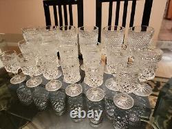 18 Vintage Anchor Hocking Wexford Stemmed Water, Wine and Shot Glasses