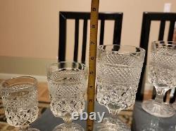 18 Vintage Anchor Hocking Wexford Stemmed Water, Wine and Shot Glasses