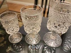 18 Vintage Anchor Hocking Wexford Stemmed Water, Wine and Shot Glasses
