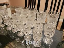 18 Vintage Anchor Hocking Wexford Stemmed Water, Wine and Shot Glasses
