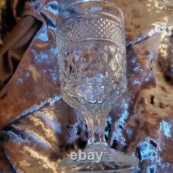 18 Vintage Wine Glasses Anchor Hocking Wexford Glass Diamond Cut Pattern
