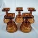 1928's VintageYellow Amber Elegant 5 Diamond Cut Wine Goblet Glasses