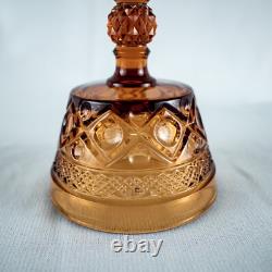 1928's VintageYellow Amber Elegant 5 Diamond Cut Wine Goblet Glasses