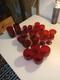 1930s Anchor Hocking Royal Ruby Red Glass Set 21 Piece. Tea, Wine, Rolly Polly
