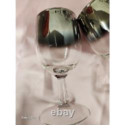 1960s Set of 6 Wine Glasses and Caddy Vintage Dorothy Thorpe-Style Silver Fade B