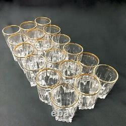 19 RARE Vintage Federal Glass Company Crystal and 24kt Gold-rimmed Shot Glasses