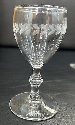 20 VTG Laurel Wreath Cut Crystal Glasses 7 Cordial/Wine, 7 Dessert, 6 Goblet
