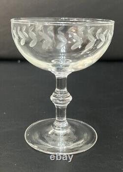 20 VTG Laurel Wreath Cut Crystal Glasses 7 Cordial/Wine, 7 Dessert, 6 Goblet