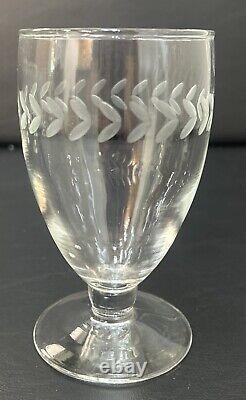 20 VTG Laurel Wreath Cut Crystal Glasses 7 Cordial/Wine, 7 Dessert, 6 Goblet